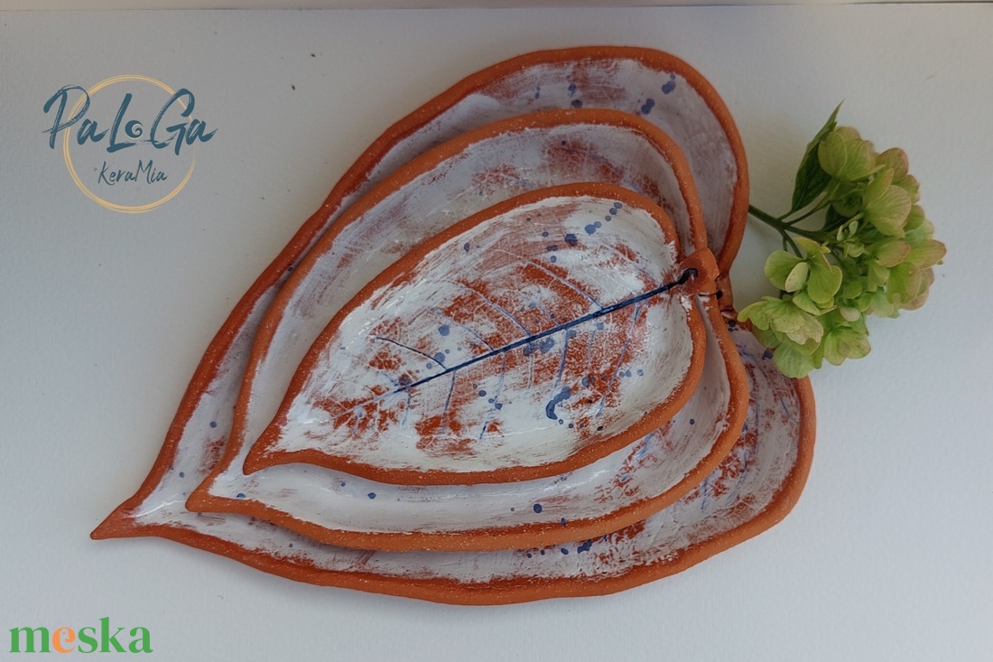 Levél formájú, 3 db-os kínáló készlet - otthon & életmód - konyhafelszerelés, tálalás - tálalás - kínálótál - Meska.hu