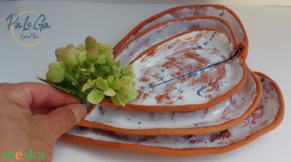 Levél formájú, 3 db-os kínáló készlet - otthon & életmód - konyhafelszerelés, tálalás - tálalás - kínálótál - Meska.hu