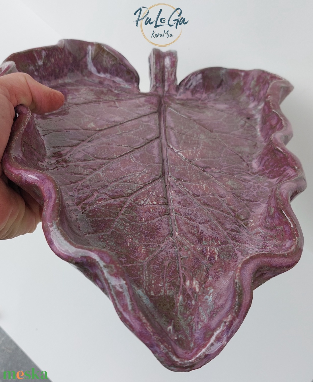 Egyedi, levél formájú nagy kínálótál - otthon & életmód - konyhafelszerelés, tálalás - tálalás - kínálótál - Meska.hu