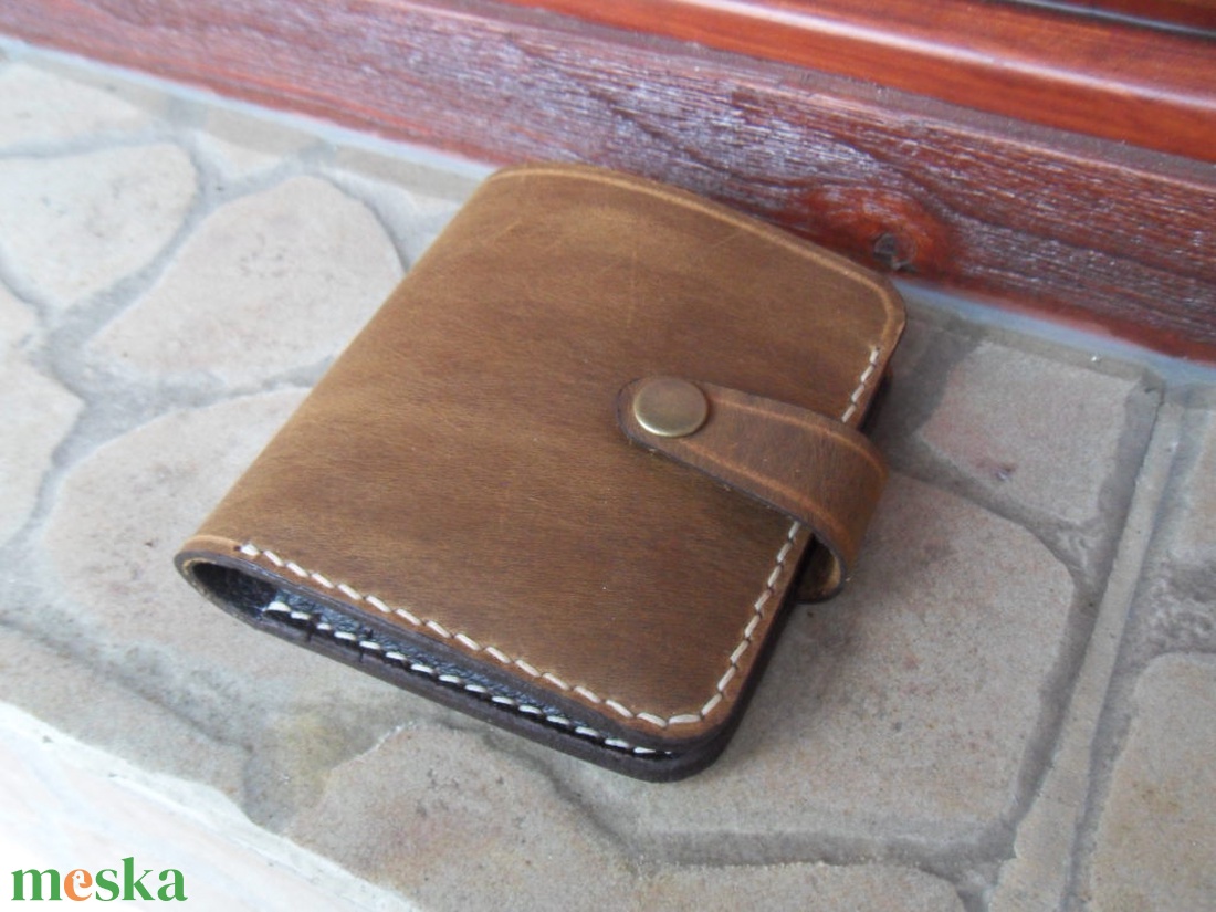 Bőr Pénz és Kártyatartó  Barna - táska & tok - pénztárca & más tok - pénztárca - férfi pénztárca - Meska.hu