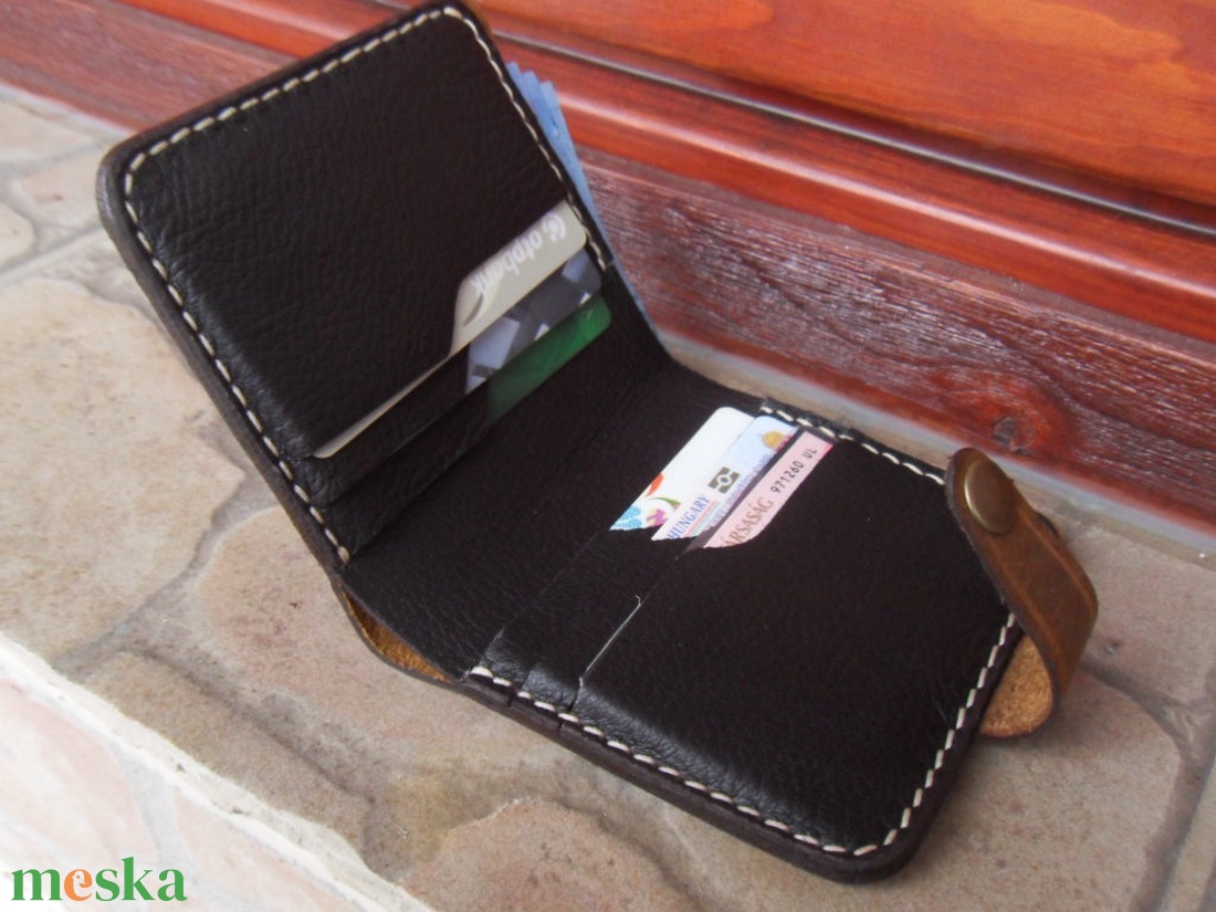 Bőr Pénz és Kártyatartó  Barna - táska & tok - pénztárca & más tok - pénztárca - férfi pénztárca - Meska.hu