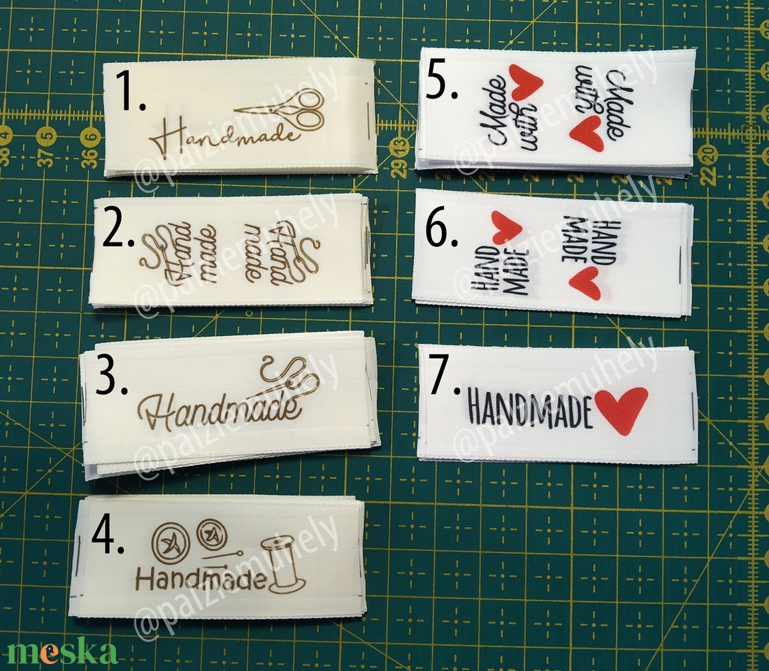 Textilcímke - Handmade/Made with love - méteráru - felvarrható, vasalható kellék - Meska.hu Textilcímke - Handmade/Made with love - méteráru - felvarrható, vasalható kellék - Meska.hu