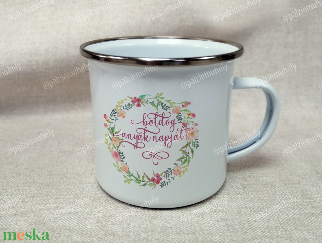Boldog Anyák Napját! - Anyák napi Zománc Bögre - otthon & életmód - konyhafelszerelés, tálalás - tálalás - bögre & csésze - Meska.hu