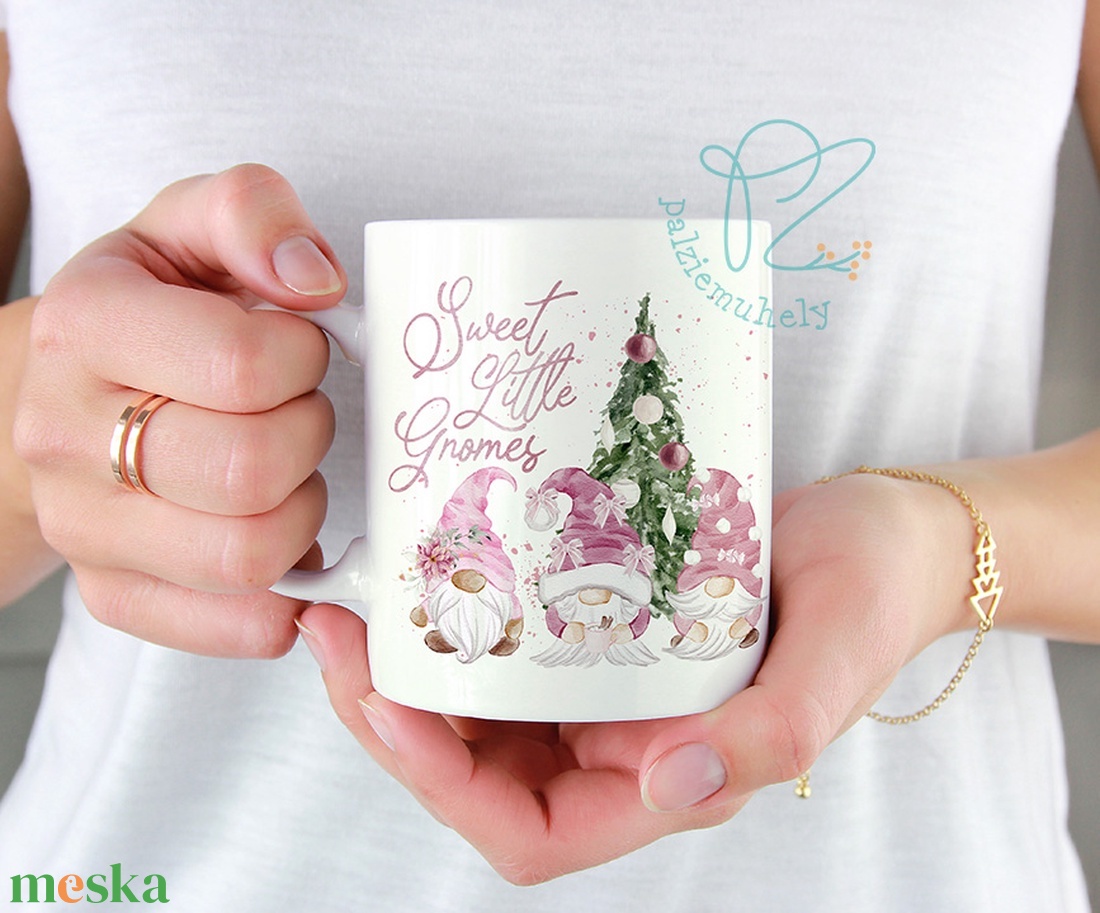 Karácsonyi Manós Kerámia Bögre - Sweet Little Gnomes - otthon & életmód - konyhafelszerelés, tálalás - tálalás - bögre & csésze - Meska.hu