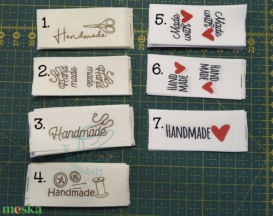 Textilcímke - Handmade/Made with love - kellékek & szerszámok - méteráru - felvarrható, vasalható kellék - Meska.hu Textilcímke - Handmade/Made with love - kellékek & szerszámok - méteráru - felvarrható, vasalható kellék - Meska.hu