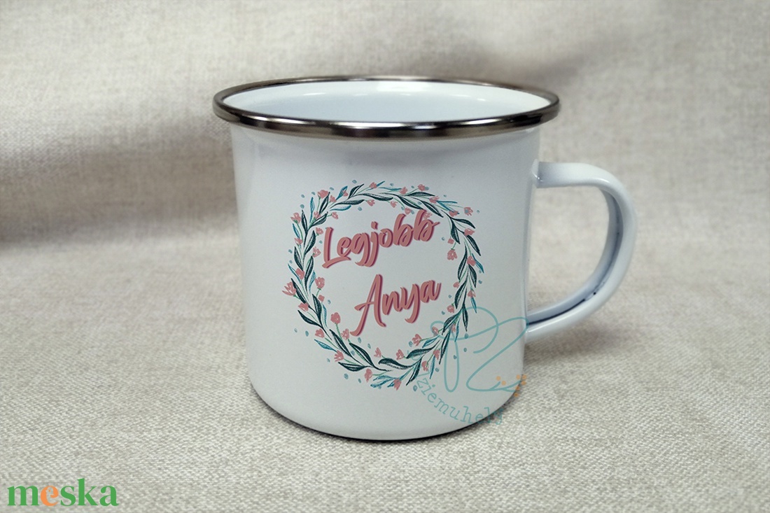 Legjobb Anya - Anyák napi Zománc Bögre - otthon & életmód - konyhafelszerelés, tálalás - tálalás - bögre & csésze - Meska.hu