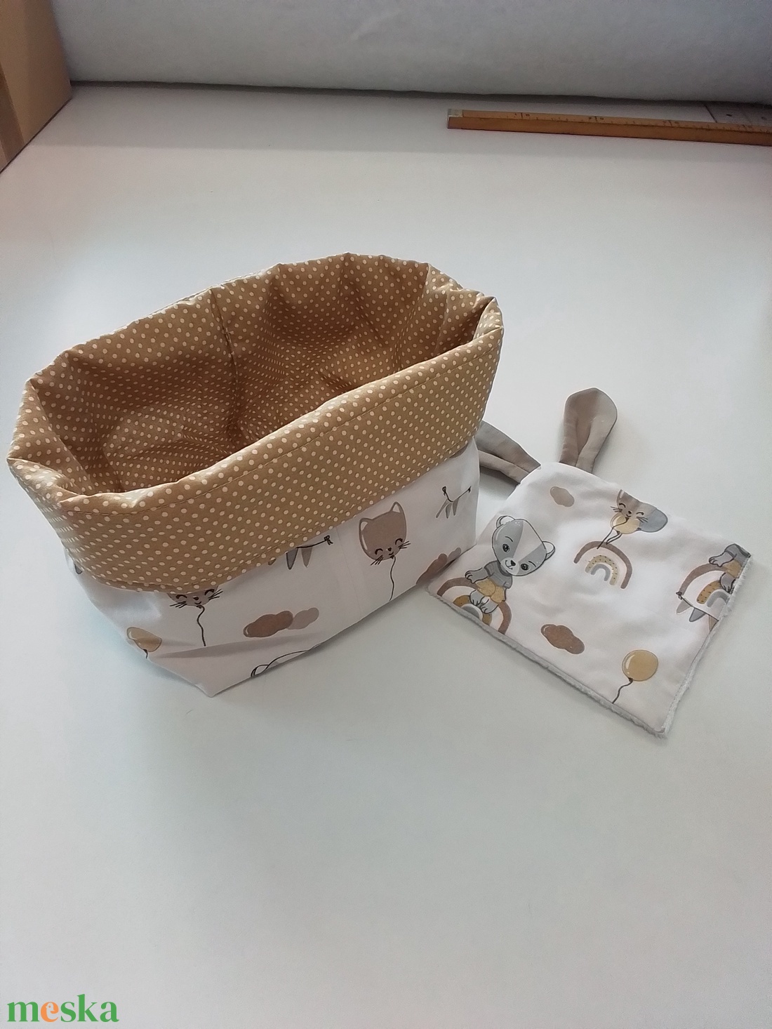 Textil tároló szett - otthon & életmód - tárolás & rendszerezés - tárolókosár - Meska.hu