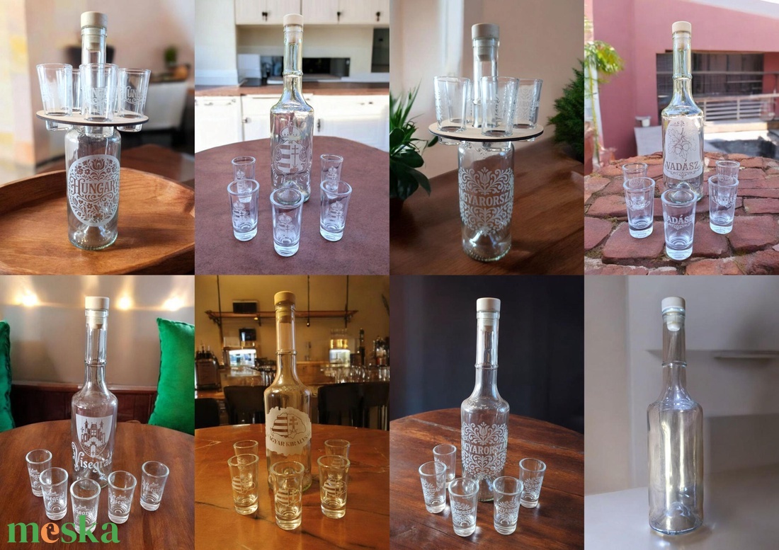 Magyaros pálinkás szett - egyedi felirattal, népi motívumokkal - otthon & életmód - konyhafelszerelés, tálalás - tálalás - pálinkás poharak, szettek - Meska.hu