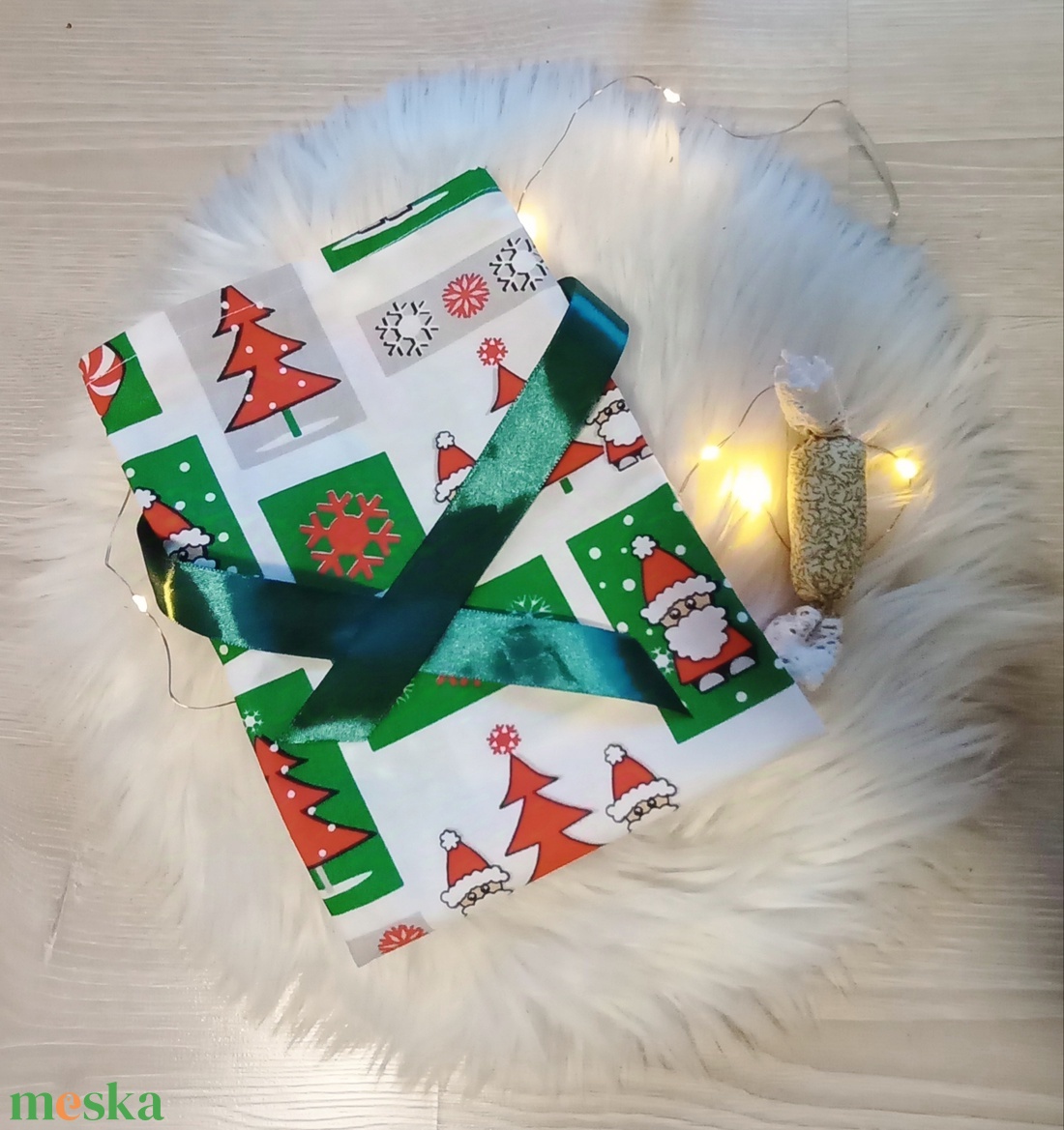 Mikulás zsák zöld  - karácsony - mikulás - mikulás zsák - Meska.hu