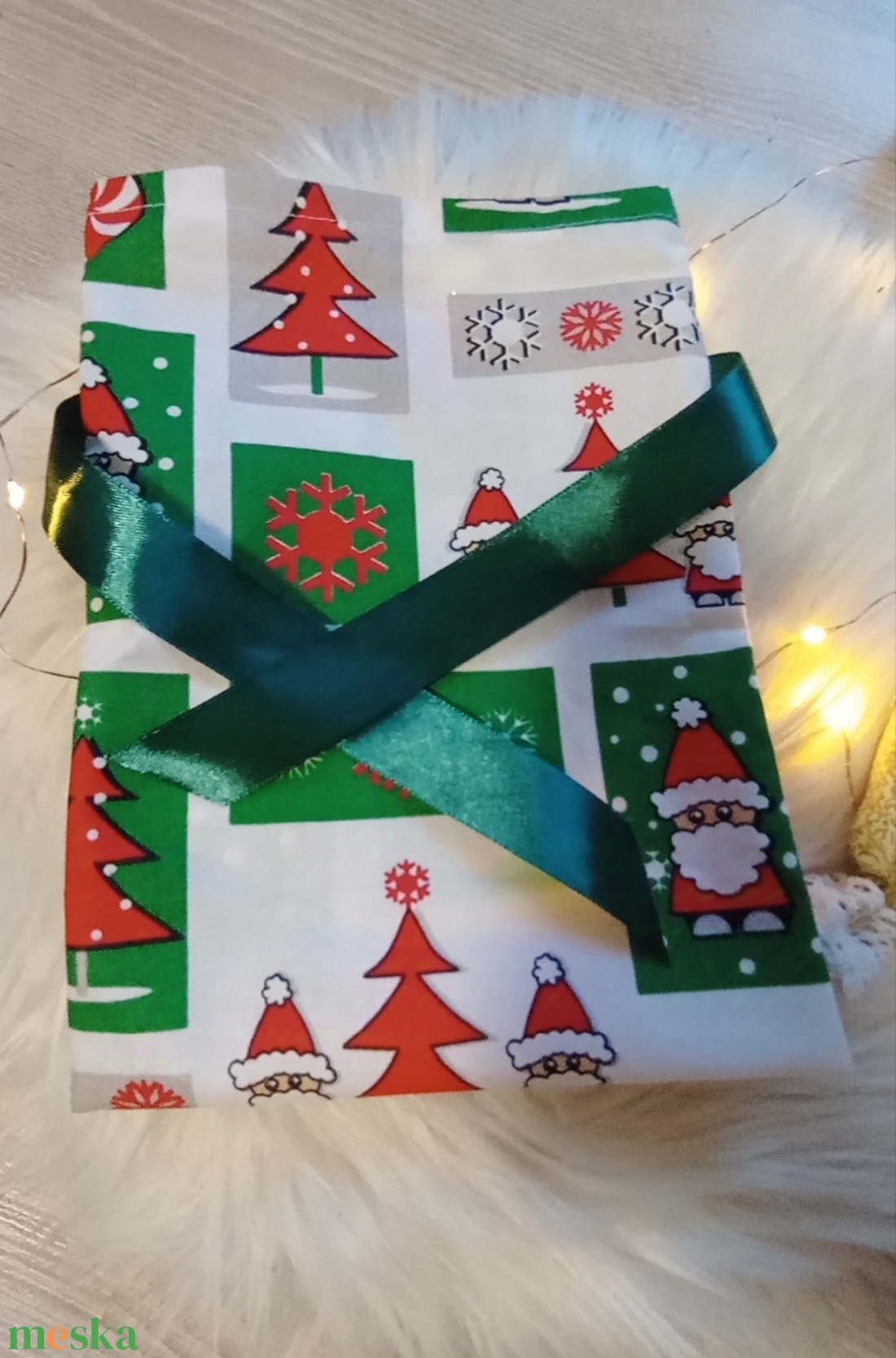 Mikulás zsák zöld  - karácsony - mikulás - mikulás zsák - Meska.hu