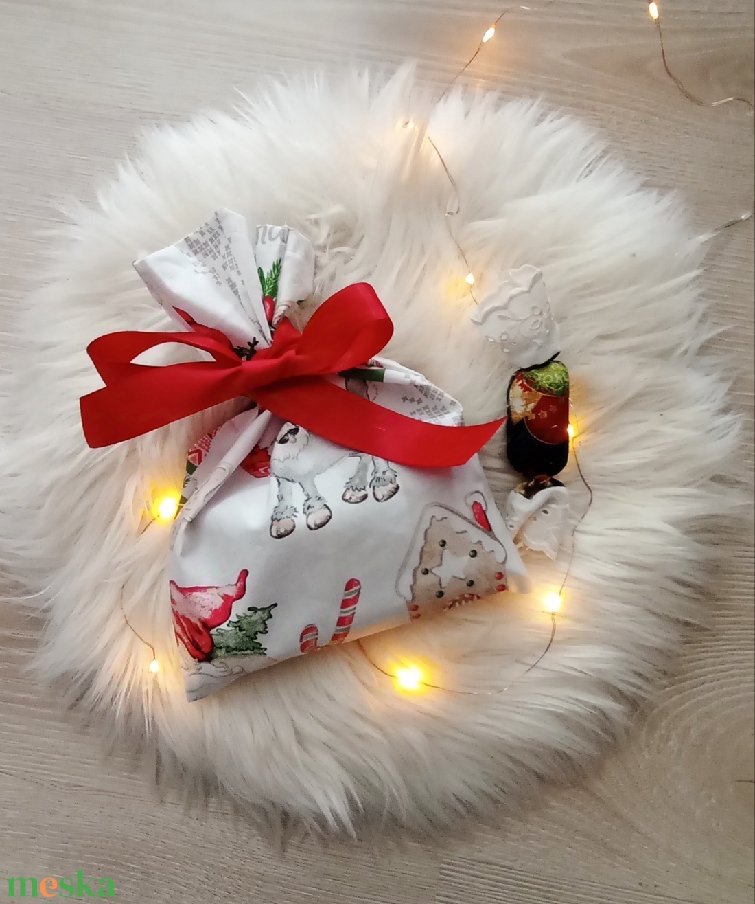 Mikulás zsák piros - karácsony - mikulás - mikulás zsák - Meska.hu