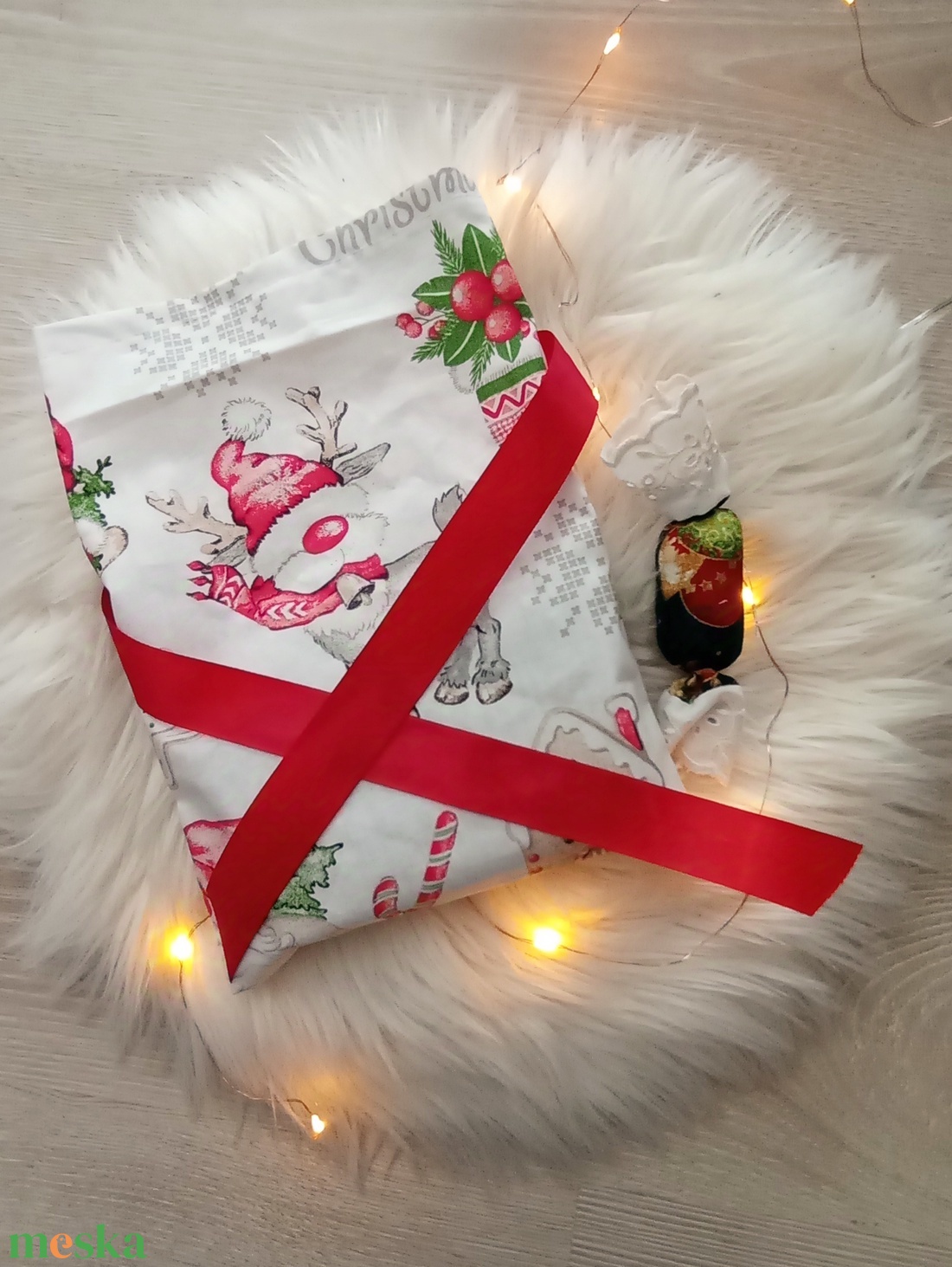 Mikulás zsák piros - karácsony - mikulás - mikulás zsák - Meska.hu