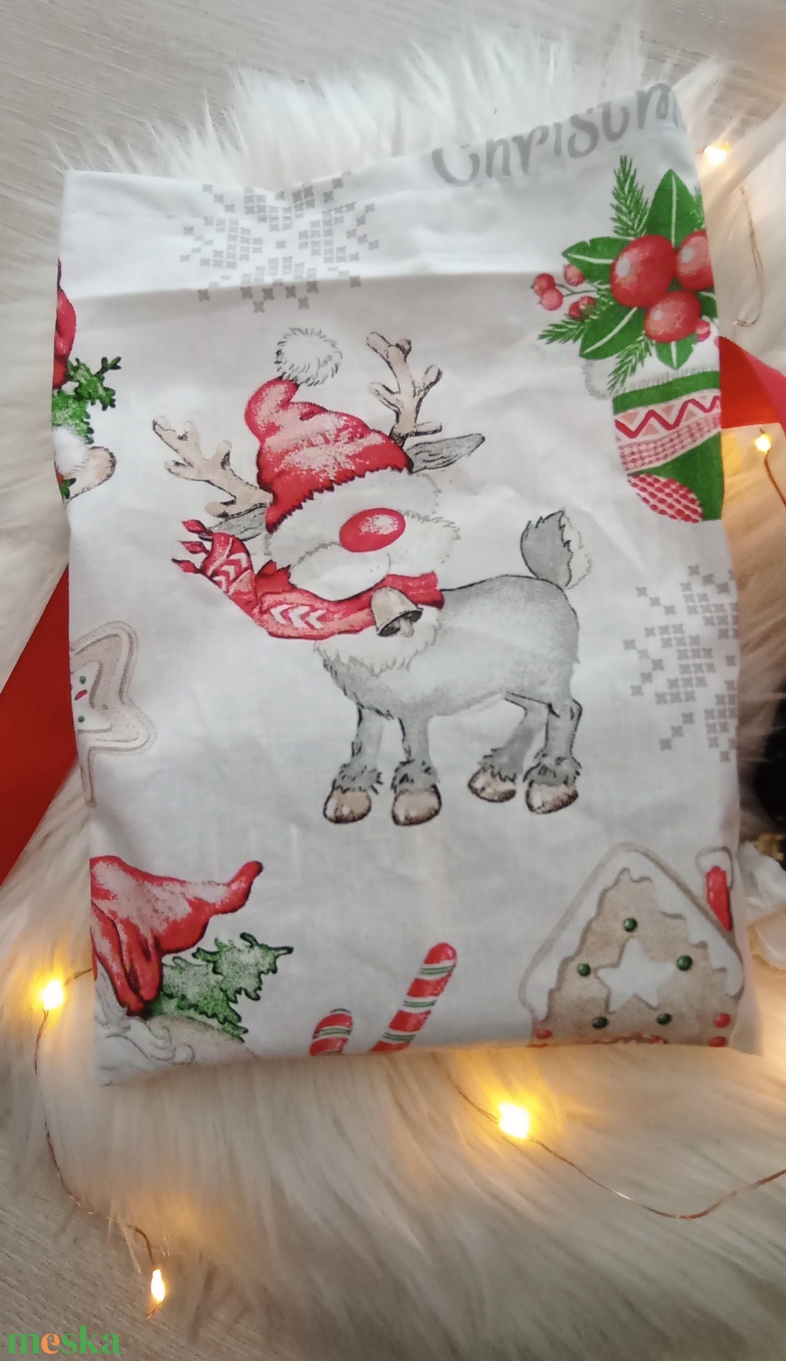 Mikulás zsák piros - karácsony - mikulás - mikulás zsák - Meska.hu