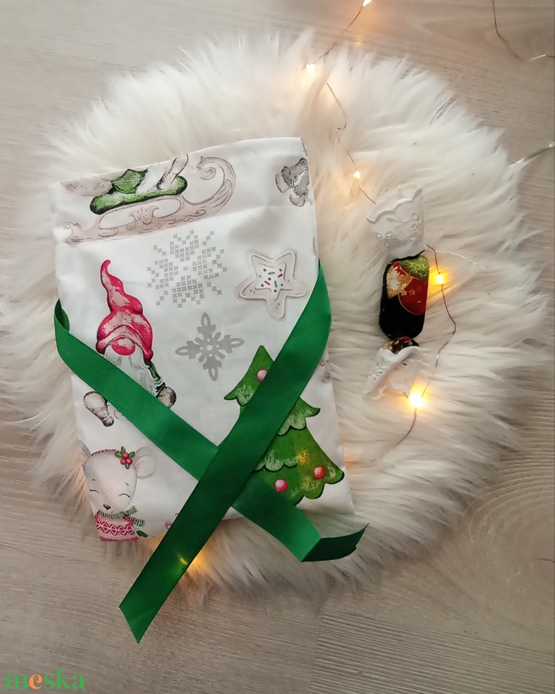 Mikulás zsák zöld  - karácsony - mikulás - mikulás zsák - Meska.hu