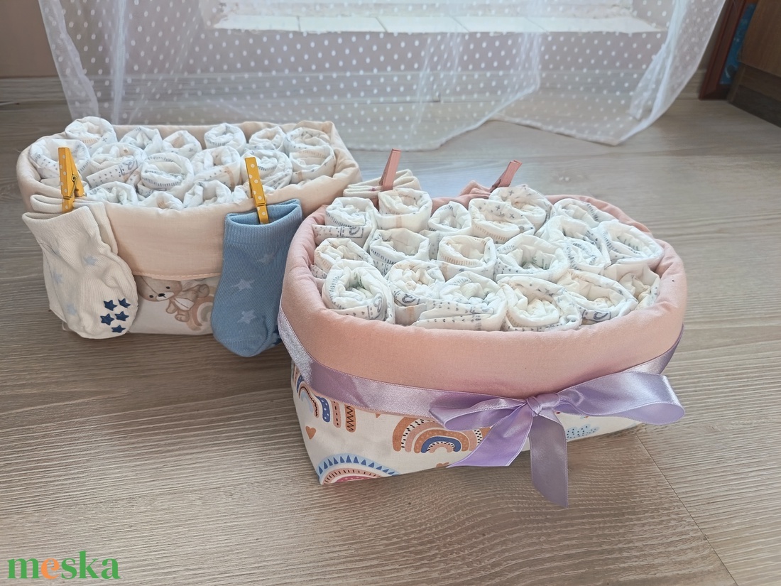 Pelenka torta, pelenka tároló  - otthon & életmód - tárolás & rendszerezés - tárolókosár - Meska.hu