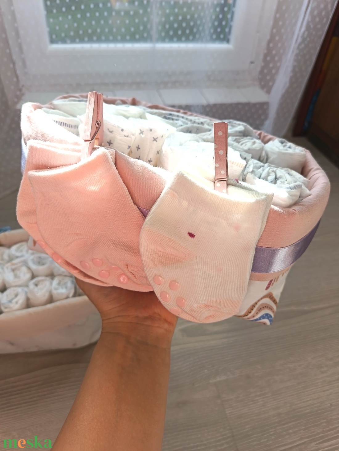 Pelenka torta, pelenka tároló  - otthon & életmód - tárolás & rendszerezés - tárolókosár - Meska.hu