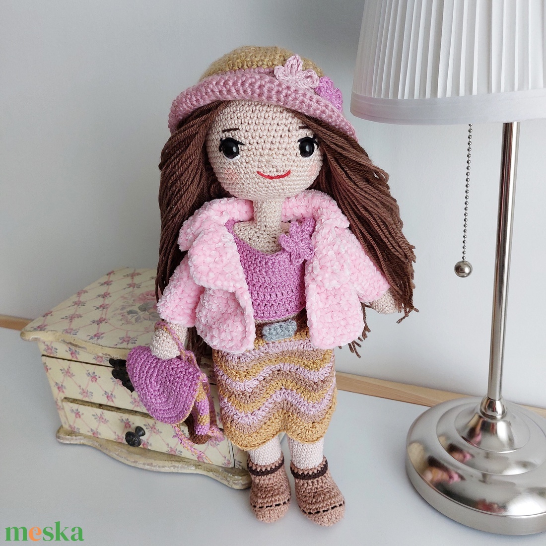 LILLA baba horgolt amigurumi - játék & sport - baba & babaház - öltöztethető baba - Meska.hu