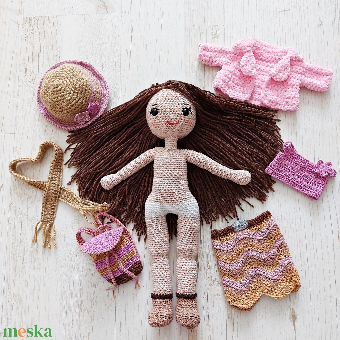 LILLA baba horgolt amigurumi - játék & sport - baba & babaház - öltöztethető baba - Meska.hu