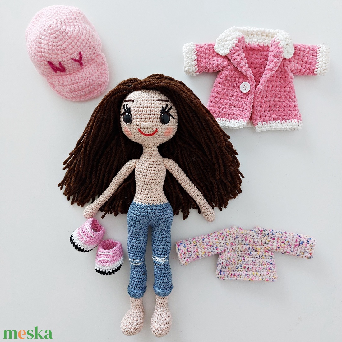 amigurumi Emma baba  - játék & sport - baba & babaház - öltöztethető baba - Meska.hu