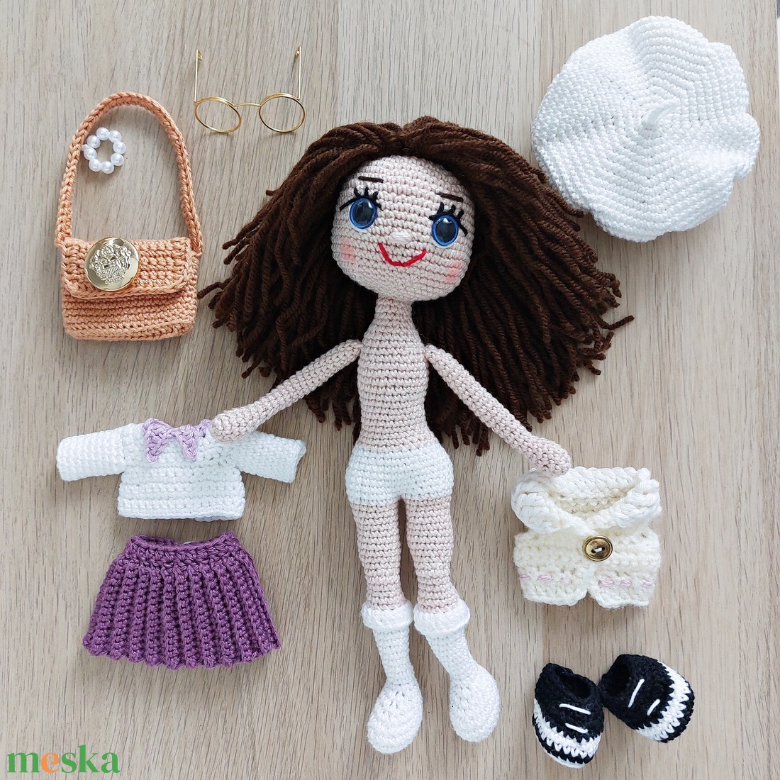 amigurumi Blanka baba  - játék & sport - baba & babaház - öltöztethető baba - Meska.hu