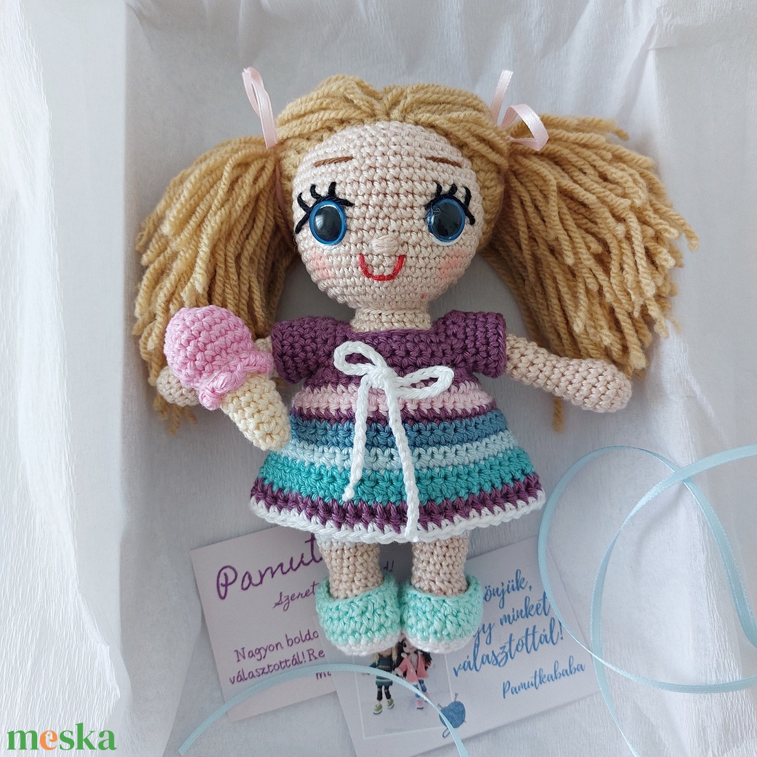 amigurumi Laura baba  - játék & sport - baba & babaház - öltöztethető baba - Meska.hu