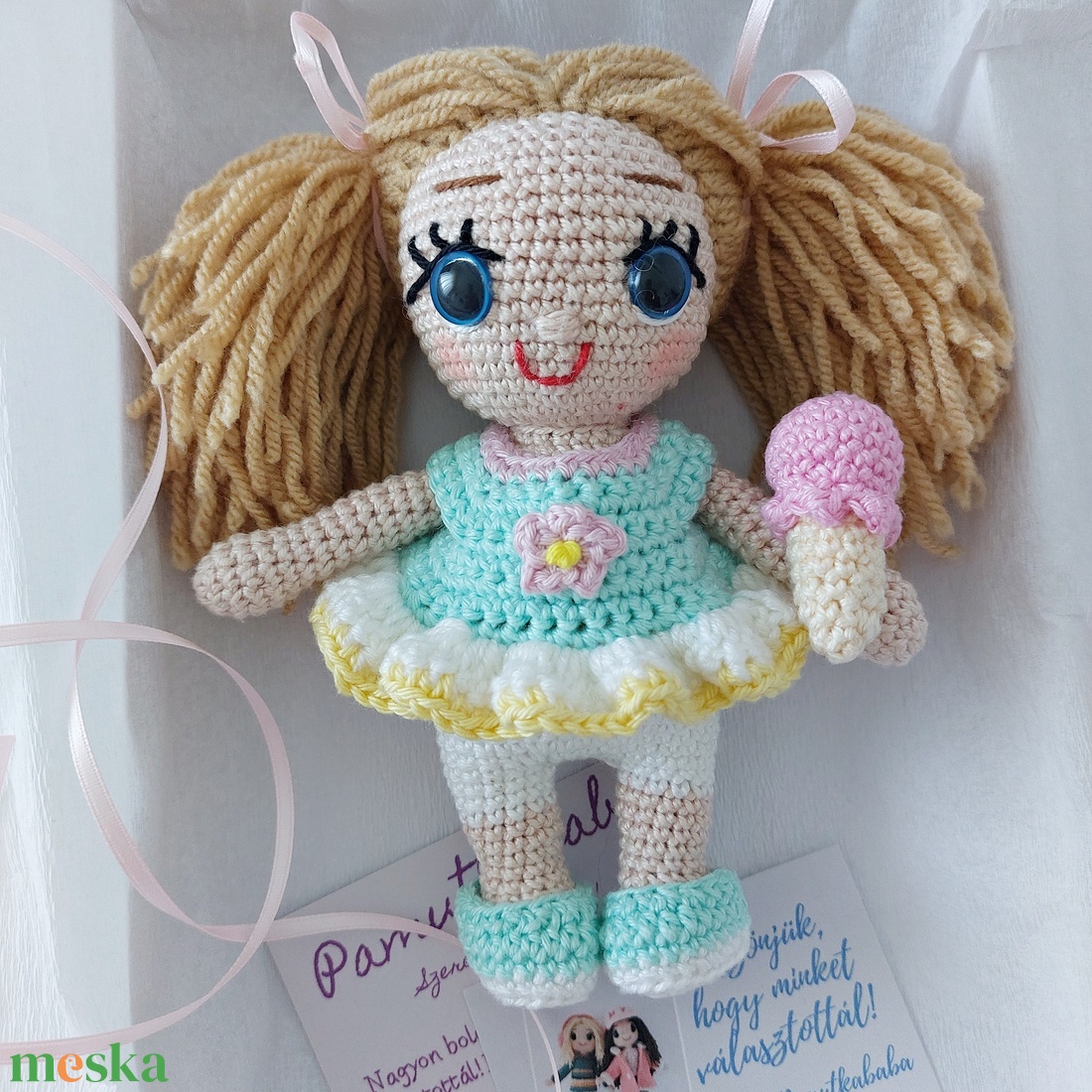 amigurumi Laura baba  - játék & sport - baba & babaház - öltöztethető baba - Meska.hu