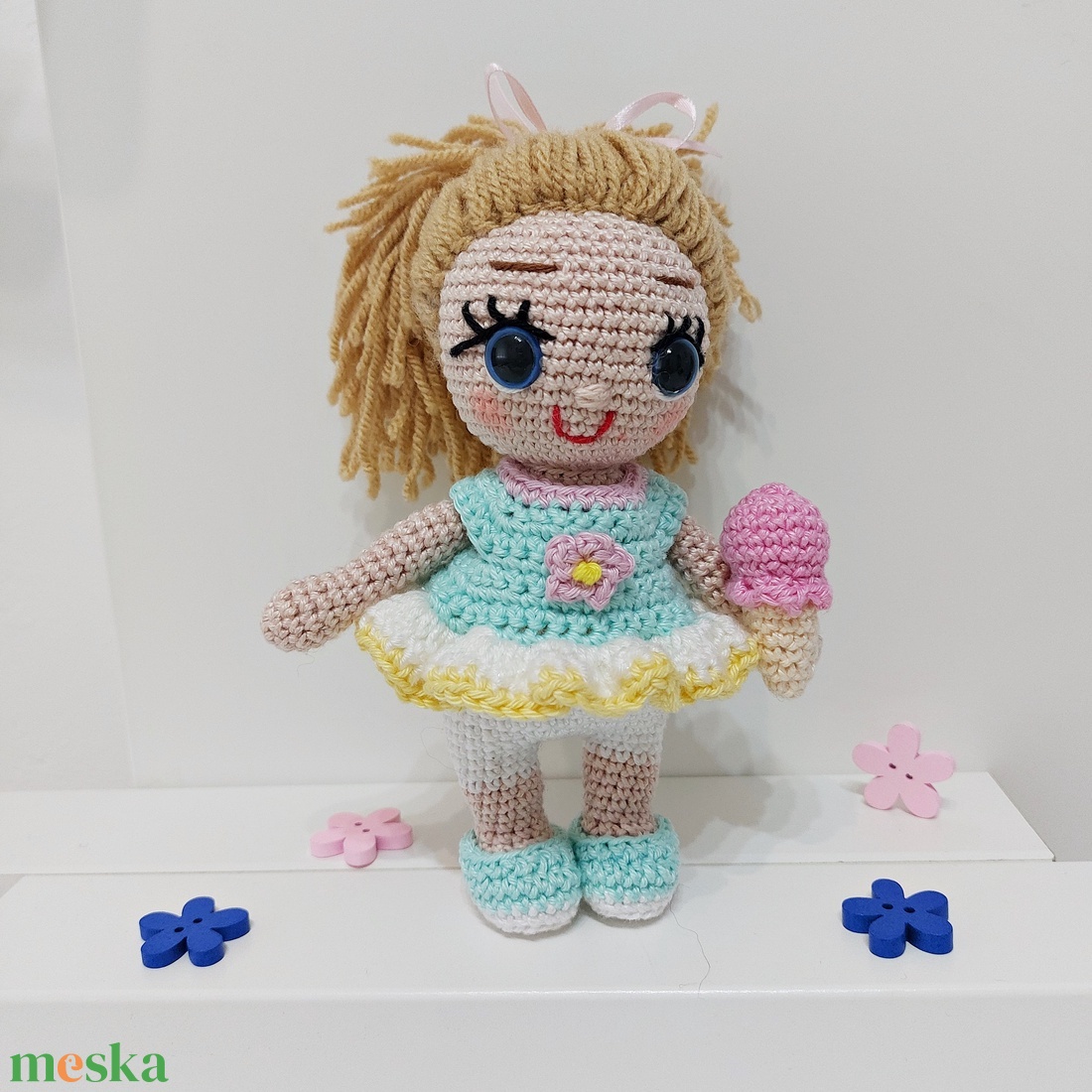amigurumi Laura baba  - játék & sport - baba & babaház - öltöztethető baba - Meska.hu
