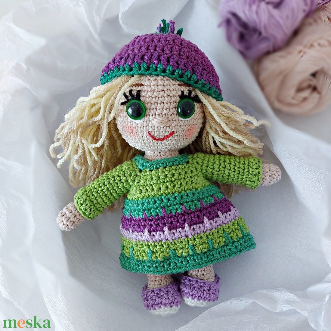 amigurumi HÉDI baba  - játék & sport - baba & babaház - öltöztethető baba - Meska.hu