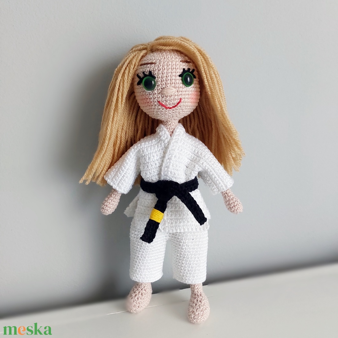 amigurumi karatés lány - játék & sport - baba & babaház - öltöztethető baba - Meska.hu