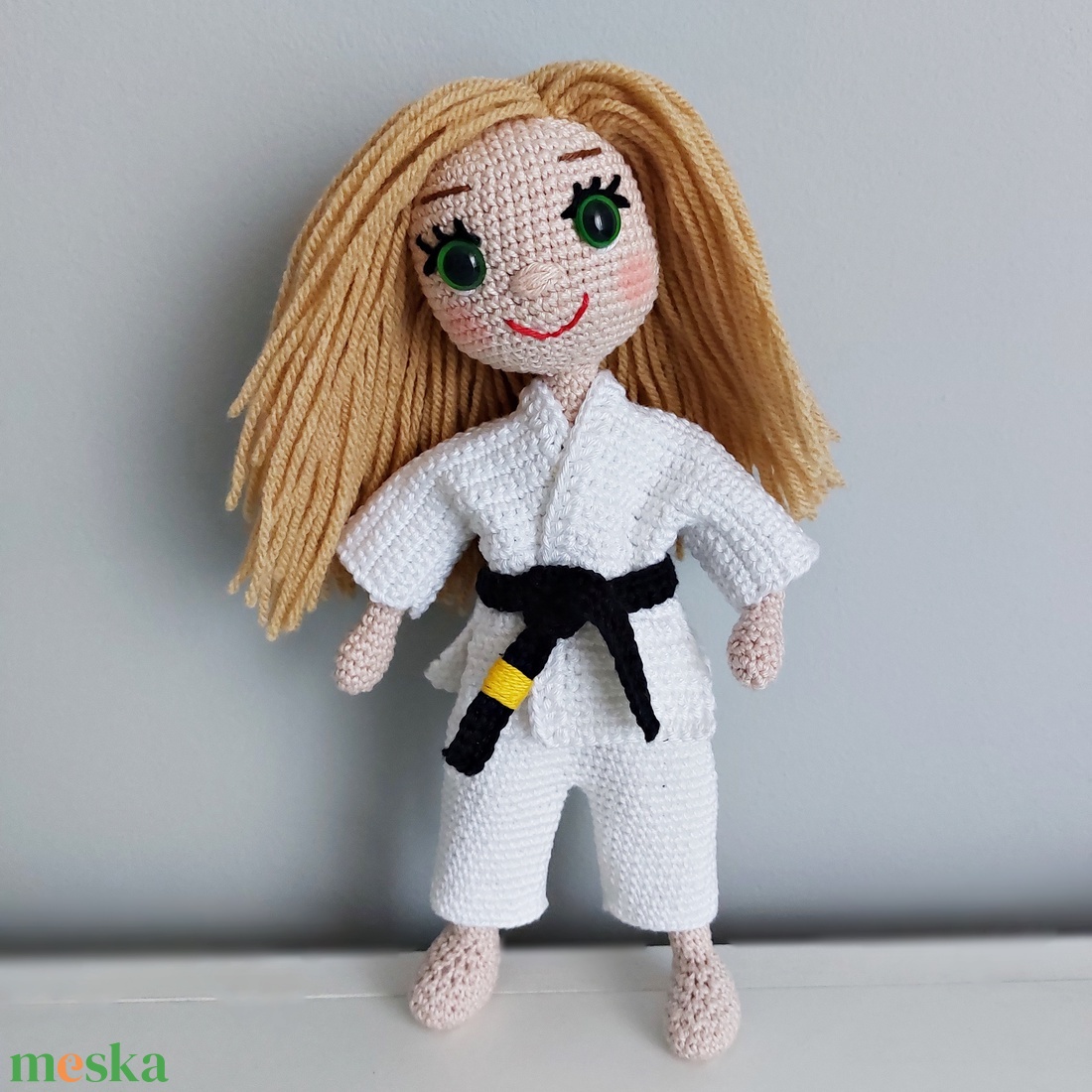 amigurumi karatés lány - játék & sport - baba & babaház - öltöztethető baba - Meska.hu