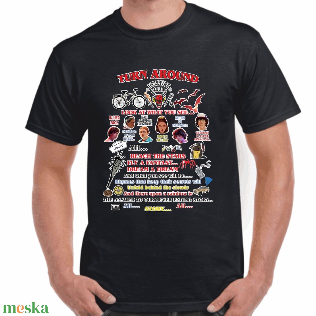 Stranger Things HELLFIRE CLUB turn around férfi póló. Minőségi 100% pamut egyedi férfi póló. - ruha & divat - férfi ruha - póló - Meska.hu