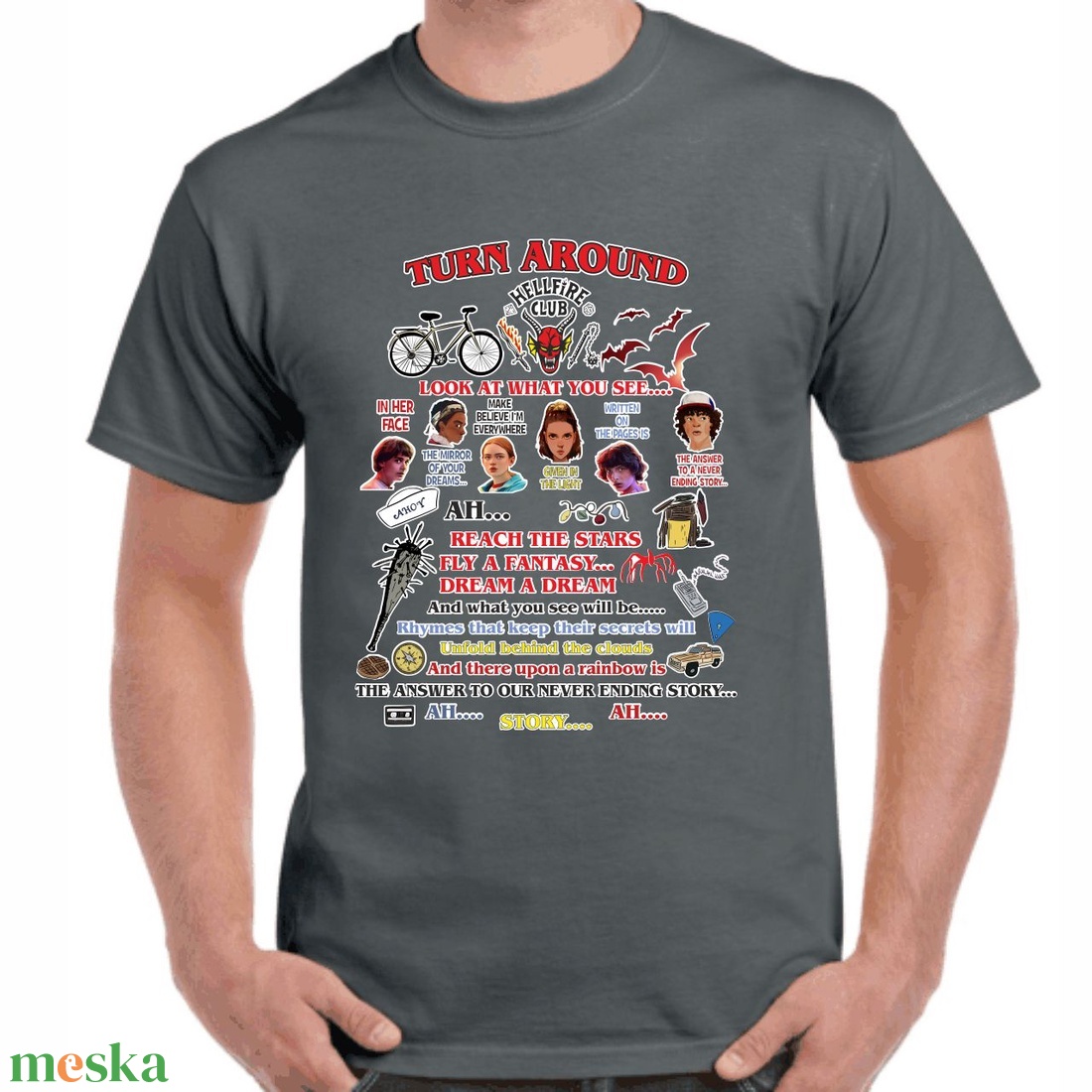 Stranger Things HELLFIRE CLUB turn around férfi póló. Minőségi 100% pamut egyedi férfi póló. - ruha & divat - férfi ruha - póló - Meska.hu