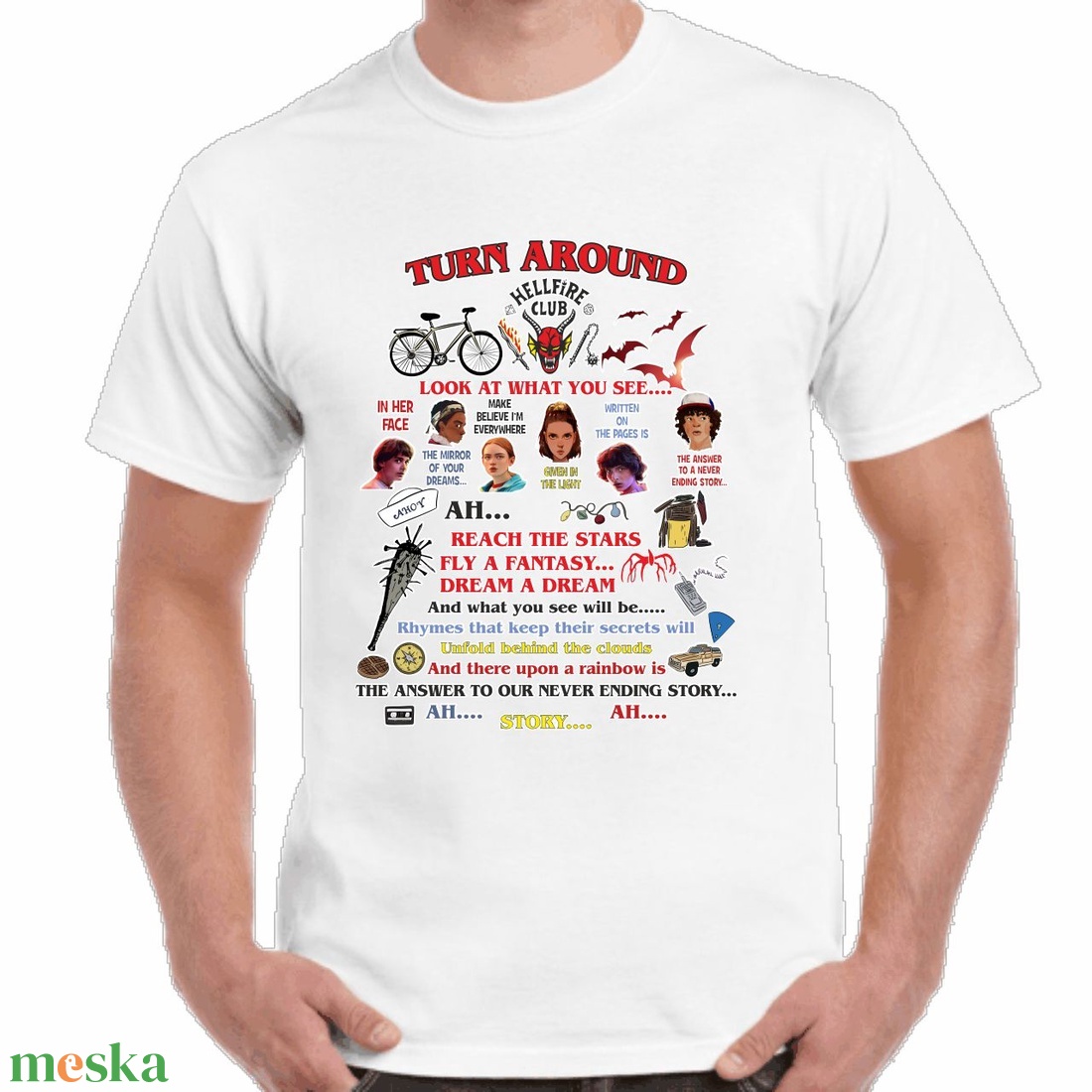 Stranger Things HELLFIRE CLUB turn around férfi póló. Minőségi 100% pamut egyedi férfi póló. - ruha & divat - férfi ruha - póló - Meska.hu