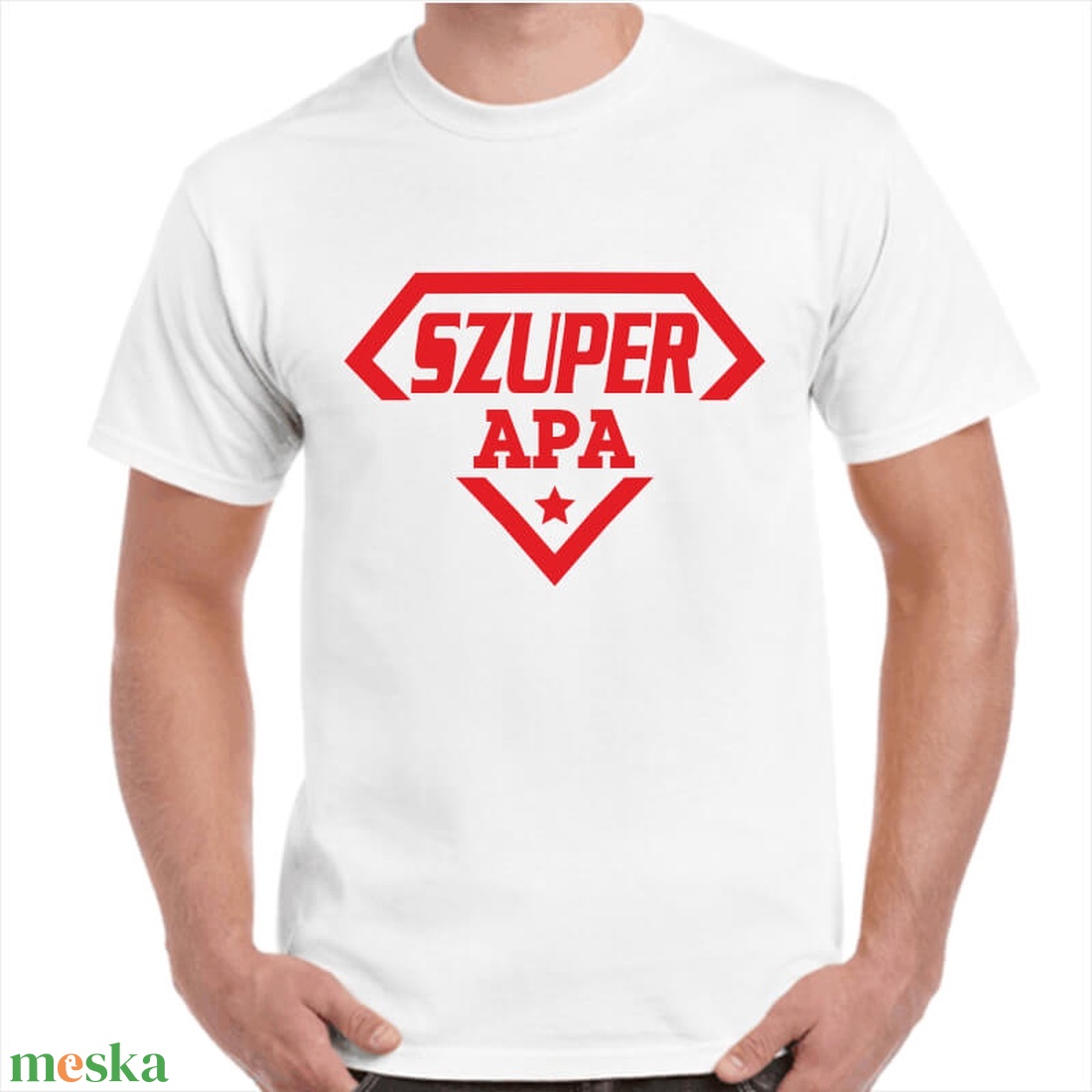 Feliratos póló apának szuper apa felirattal. Minőségi 100% pamut egyedi póló. - ruha & divat - férfi ruha - póló - Meska.hu