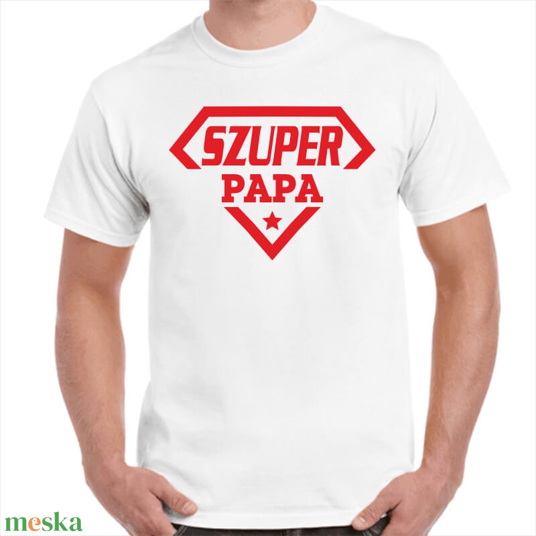 Feliratos póló papának szuper papa felirattal. Minőségi 100% pamut egyedi póló. - ruha & divat - férfi ruha - póló - Meska.hu