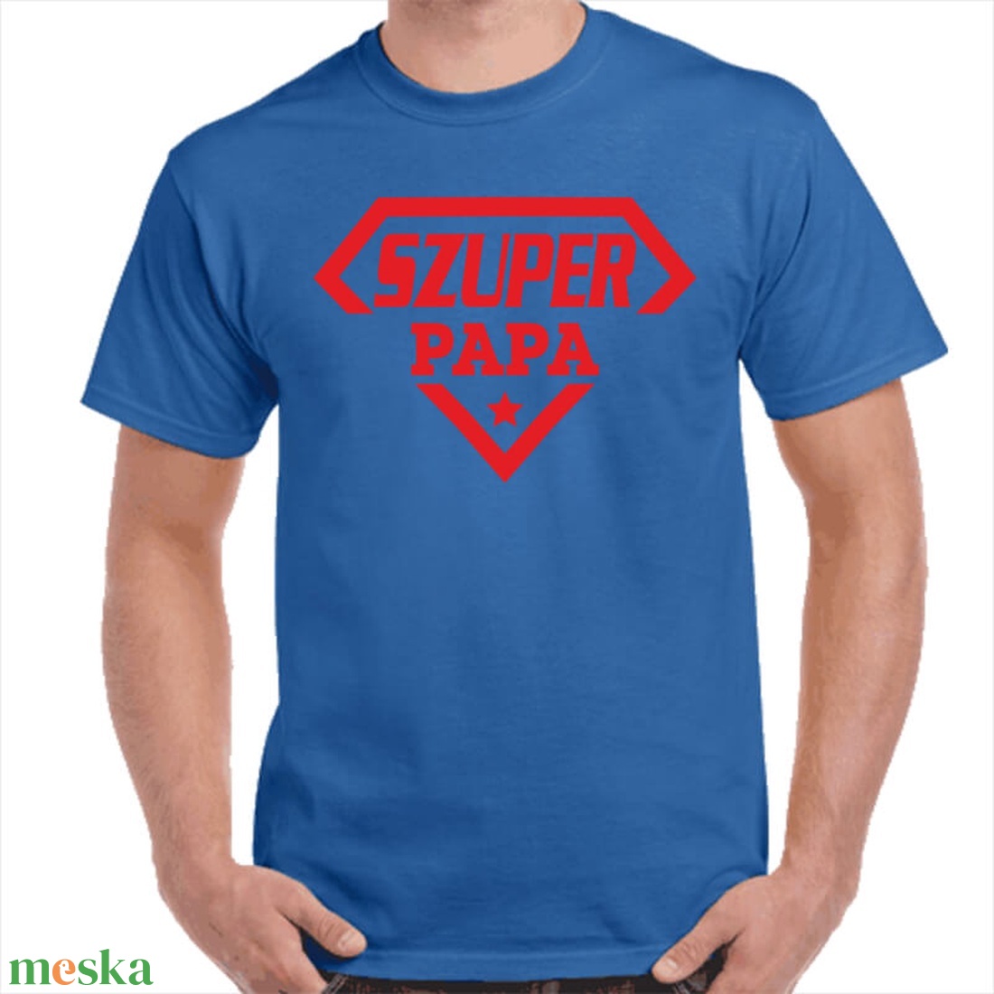 Feliratos póló papának szuper papa felirattal. Minőségi 100% pamut egyedi póló. - ruha & divat - férfi ruha - póló - Meska.hu