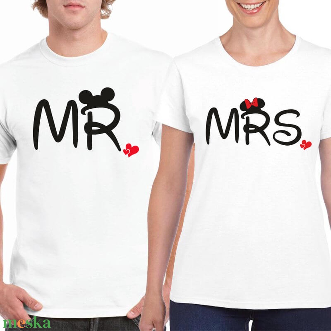 MR és MRS páros póló szett, minőségi 100% pamut egyedi pólók valentin napra, évforulóra. - ruha & divat - páros szett - női-férfi páros szett - Meska.hu