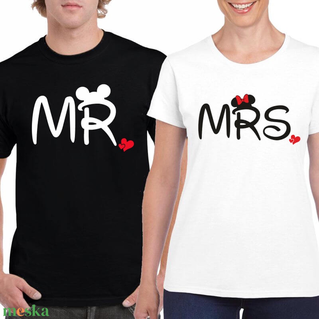 MR és MRS páros póló szett, minőségi 100% pamut egyedi pólók valentin napra, évforulóra. - ruha & divat - páros szett - női-férfi páros szett - Meska.hu