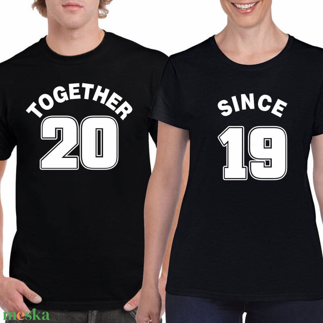 TOGETHER SINCE páros póló szett, minőségi 100% pamut egyedi pólók valentin napra, évforulóra. - ruha & divat - páros szett - női-férfi páros szett - Meska.hu