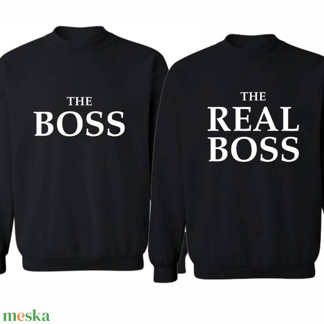 The BOSS and The REAL BOSS páros pulóver szett, minőségi egyedi pulcsik valentin napra, évforulóra. - ruha & divat - páros szett - női-férfi páros szett - Meska.hu
