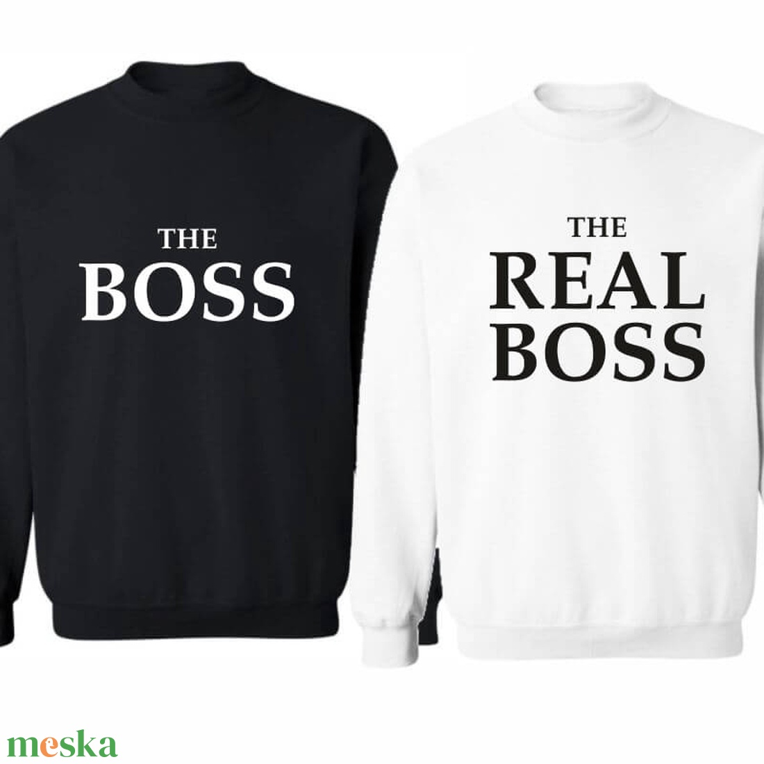 The BOSS and The REAL BOSS páros pulóver szett, minőségi egyedi pulcsik valentin napra, évforulóra. - ruha & divat - páros szett - női-férfi páros szett - Meska.hu