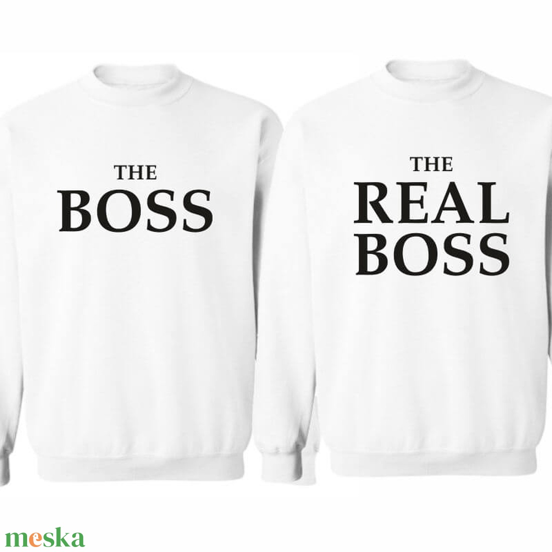 The BOSS and The REAL BOSS páros pulóver szett, minőségi egyedi pulcsik valentin napra, évforulóra. - ruha & divat - páros szett - női-férfi páros szett - Meska.hu