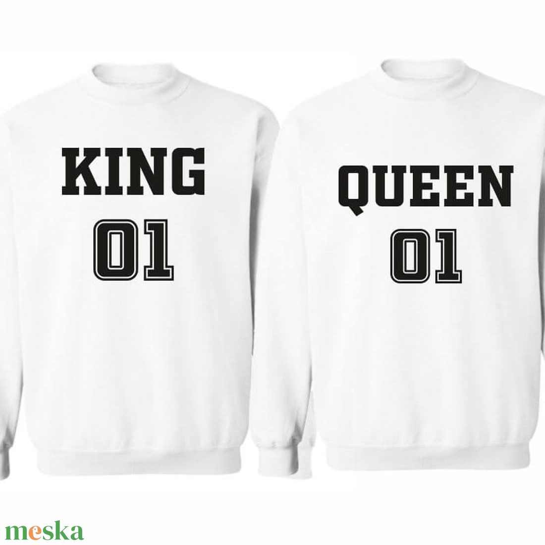 KING and QUEEN number 01  páros pulóver szett, minőségi egyedi pulcsik valentin napra, évforulóra. - ruha & divat - páros szett - női-férfi páros szett - Meska.hu