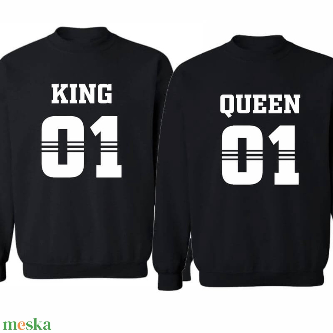 KING and QUEEN 01 stílusos  páros pulóver szett, minőségi egyedi pulcsik valentin napra, évforulóra. - ruha & divat - páros szett - női-férfi páros szett - Meska.hu