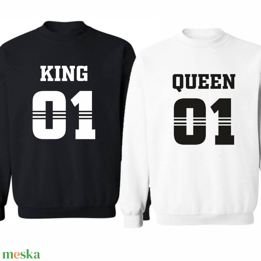 KING and QUEEN 01 stílusos  páros pulóver szett, minőségi egyedi pulcsik valentin napra, évforulóra. - ruha & divat - páros szett - női-férfi páros szett - Meska.hu