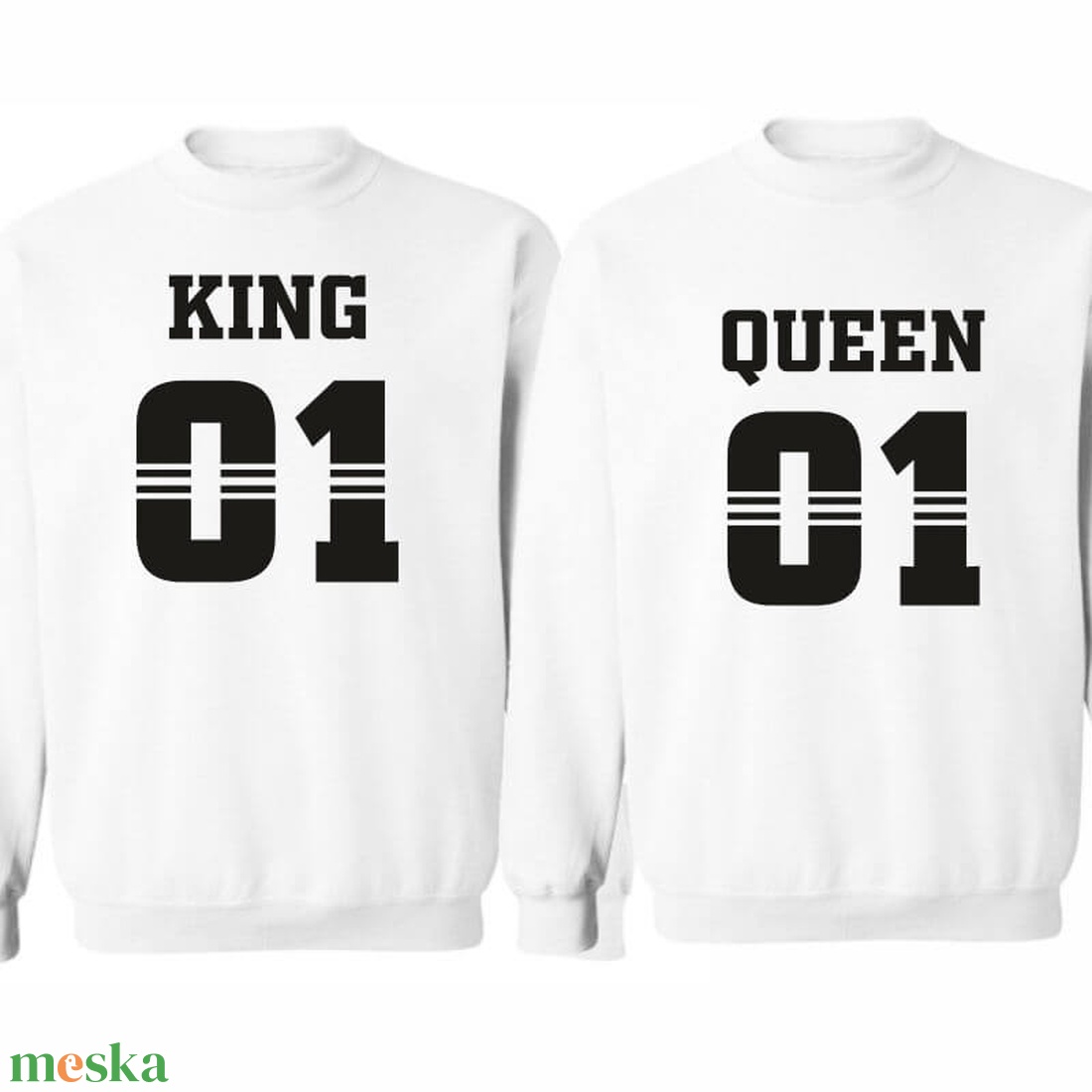 KING and QUEEN 01 stílusos  páros pulóver szett, minőségi egyedi pulcsik valentin napra, évforulóra. - ruha & divat - páros szett - női-férfi páros szett - Meska.hu