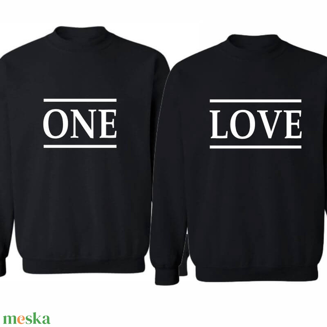 ONE LOVE páros pulóver szett, minőségi egyedi pulcsik valentin napra, évforulóra. - ruha & divat - páros szett - női-férfi páros szett - Meska.hu