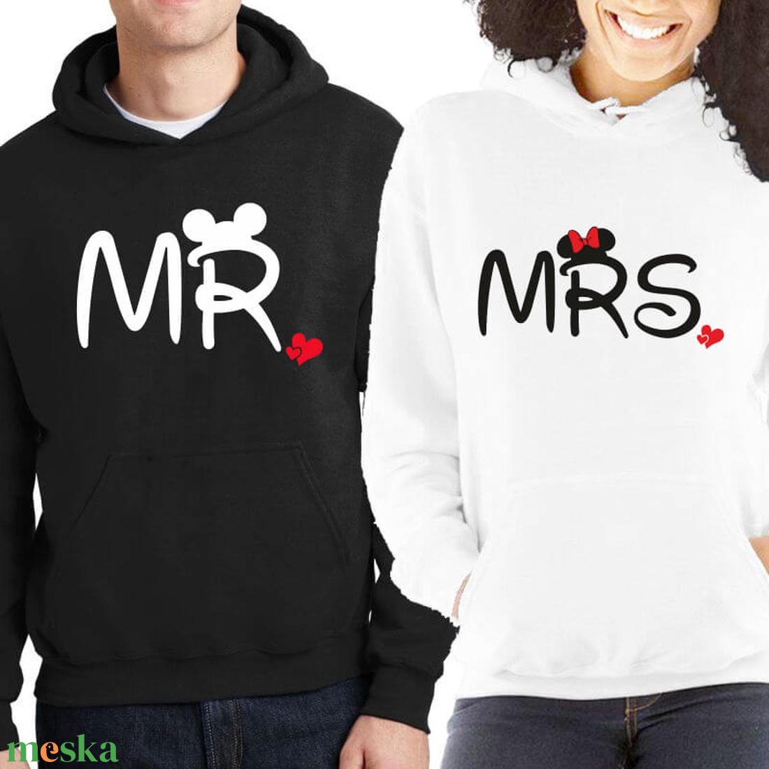 MR és MRS páros kapucnis pulóver szett. Kapucnis pulcsik valentin napra, évforulóra. Ajándék pároknak. - ruha & divat - páros szett - női-férfi páros szett - Meska.hu
