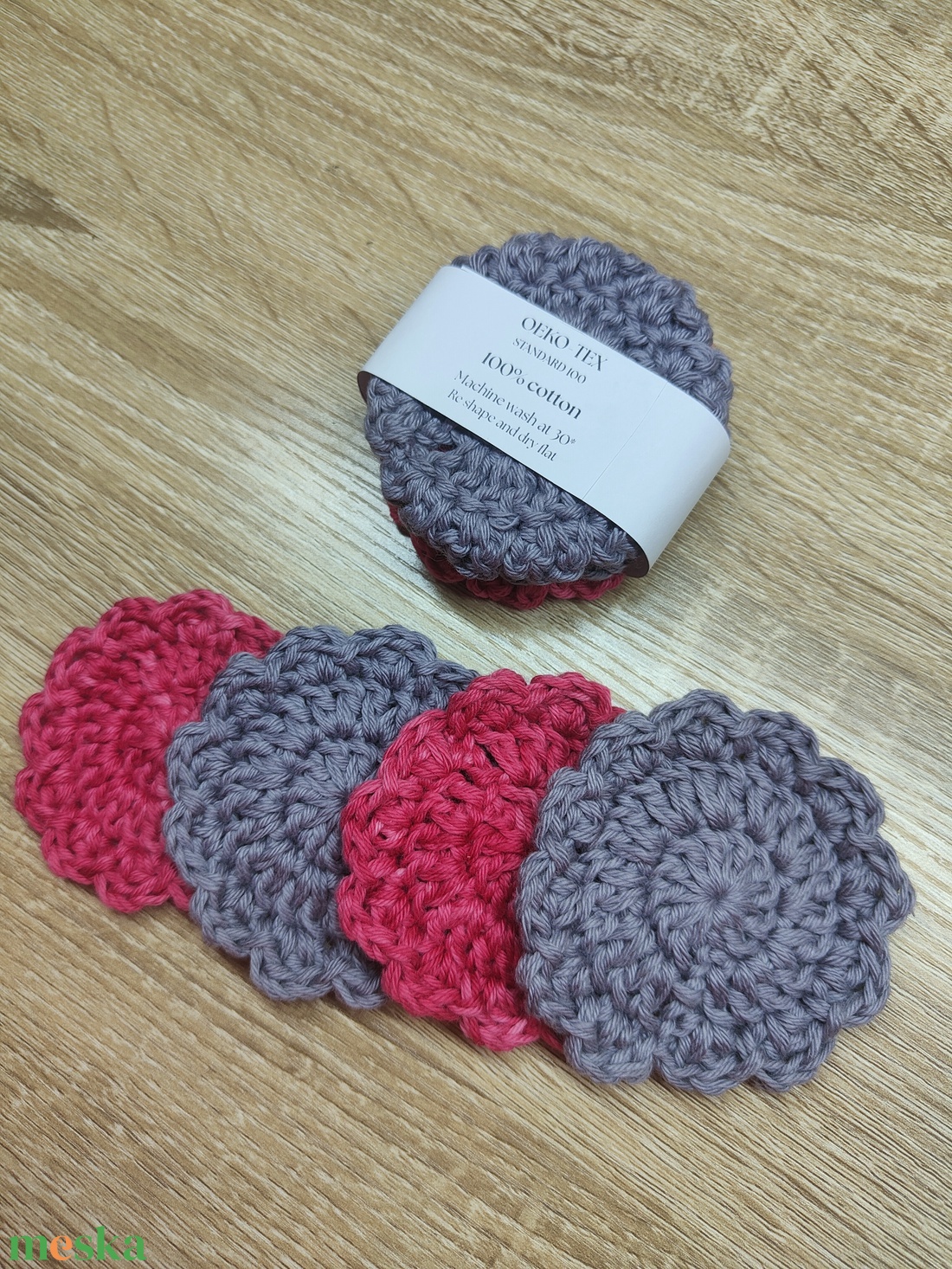 Horgolt arc tisztító korong  újrahasznosítható, környezetbarát szépségápolás  - szépségápolás - arcápolás - arctisztító korong - Meska.hu