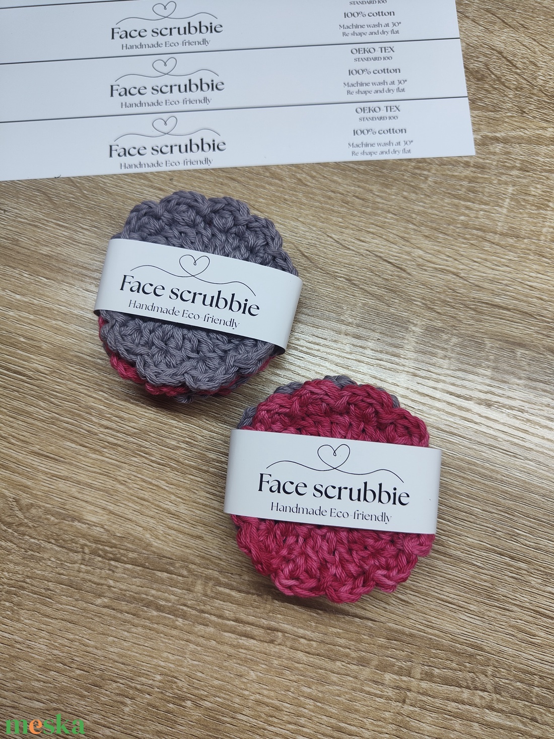 Horgolt arc tisztító korong  újrahasznosítható, környezetbarát szépségápolás  - szépségápolás - arcápolás - arctisztító korong - Meska.hu